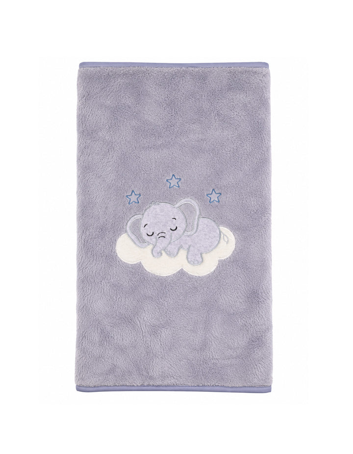 Baby Blanket Sleepy Elephant and Stars Grey at Zubaidas