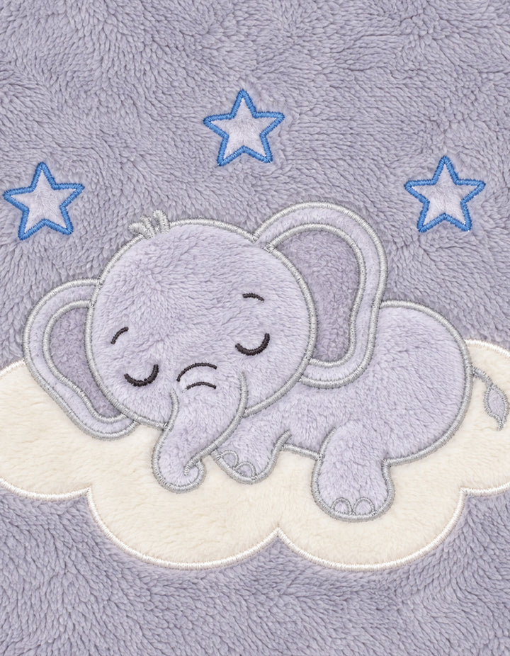 Baby Blanket Sleepy Elephant and Stars Grey at Zubaidas Online Pakistan