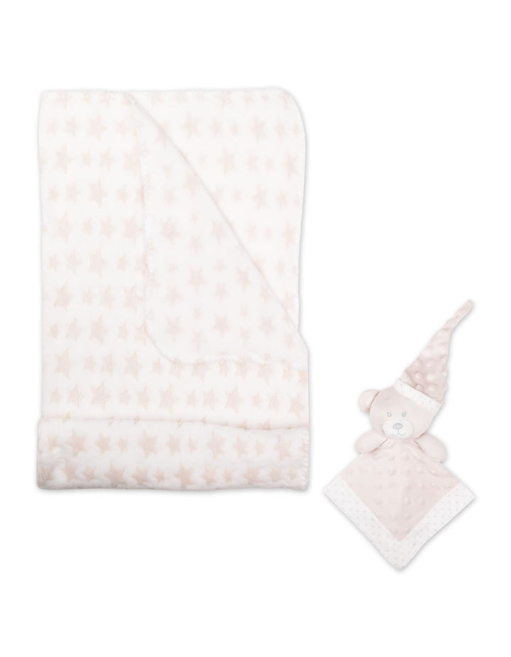 Baby Blanket with Soft Toy Bear Beige Stars at Zubaidas