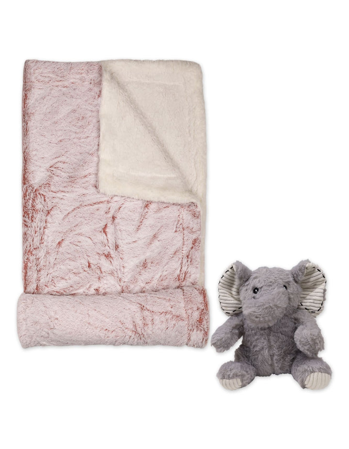 Baby Blanket with Stuff Toy Maroon at Zubaidas