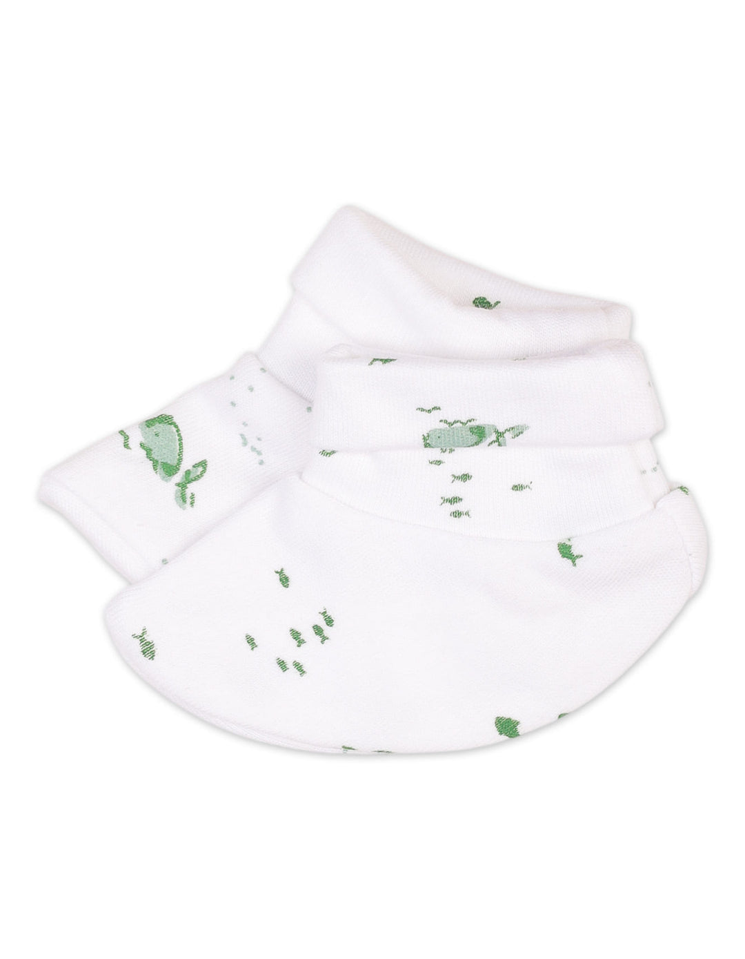 Baby Booties Pack of 2 Bambies Marine Green and Printed White at Zubaidas Online Pakistan
