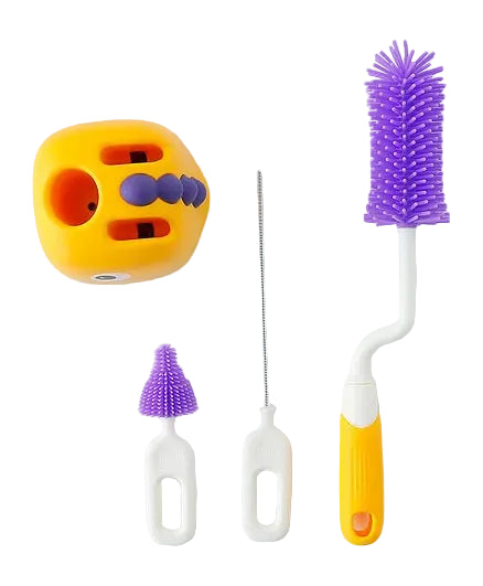 Baby Bottle and Nipple Cleaning Set Yellow and Purple at Zubaidas Official Pakistan