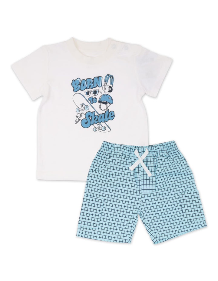 Baby Boy 2 Pcs Summer Outfit Born to Skate at Zubaidas