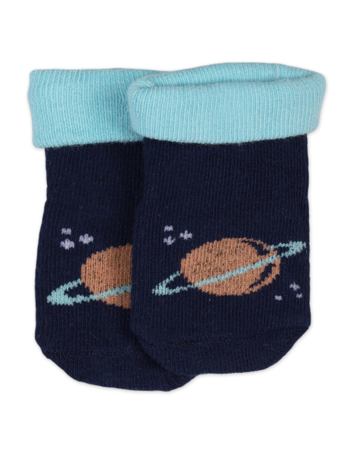 Baby Boy 3 Pcs Cap Bib and Socks Gift Set Space Rocket at Zubaidas Online Pakistan
