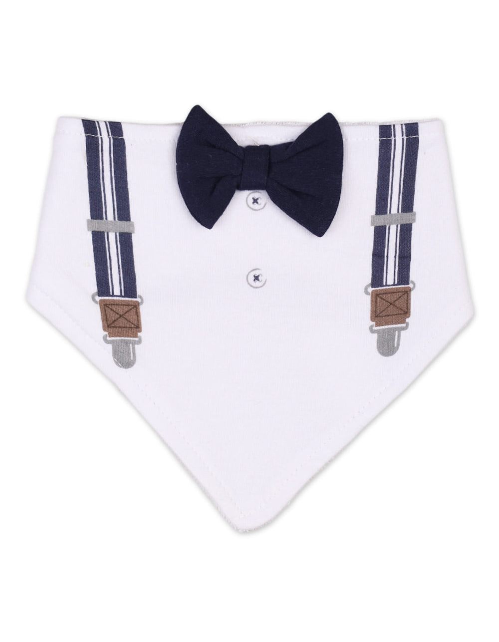 Baby Boy 3 Pcs Cap Bib and Socks Set Suspender Print White at Zubaidas Official Pakistan