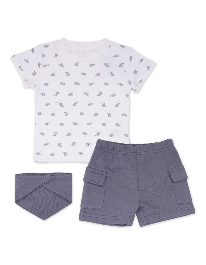 Baby Boy 3 Pcs Suit Set Elephants at Zubaidas