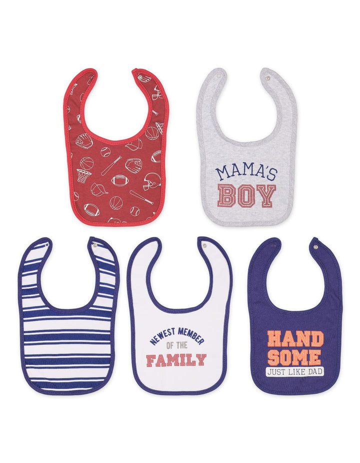 Baby Boy 5 Piece Bibs Set Mama's Boy at Zubaidas