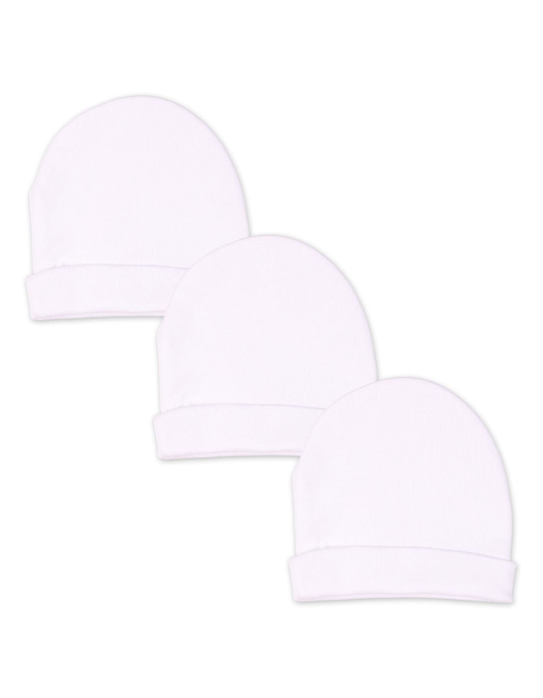 Baby Boy and Girl Cap 3 Pieces Bambies Plain White at Zubaidas