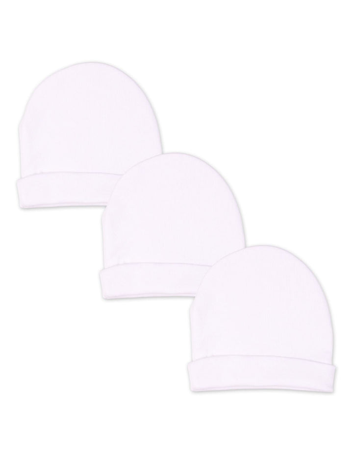 Baby Boy and Girl Cap 3 Pieces Bambies Plain White at Zubaidas