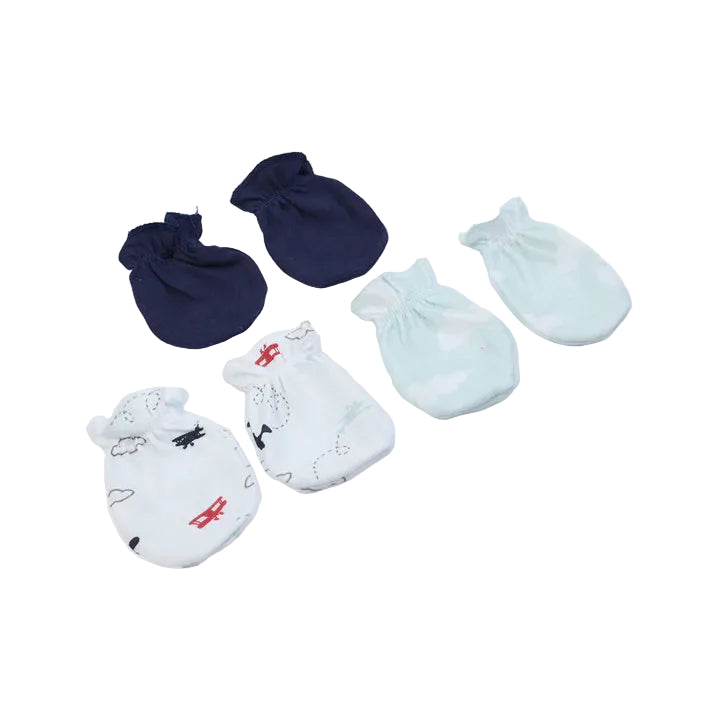 Baby Boy Anti-Scratch Mittens Pack of 3 Aviation Adventure at Zubaidas Official Pakistan