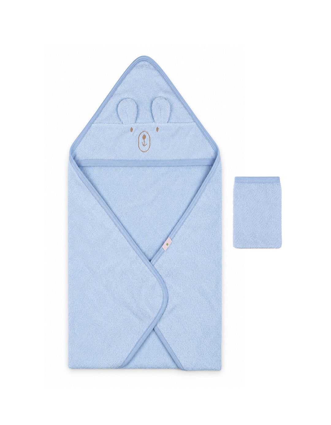 Baby Boy Bath Towel Hooded Bear Light Blue at Zubaidas