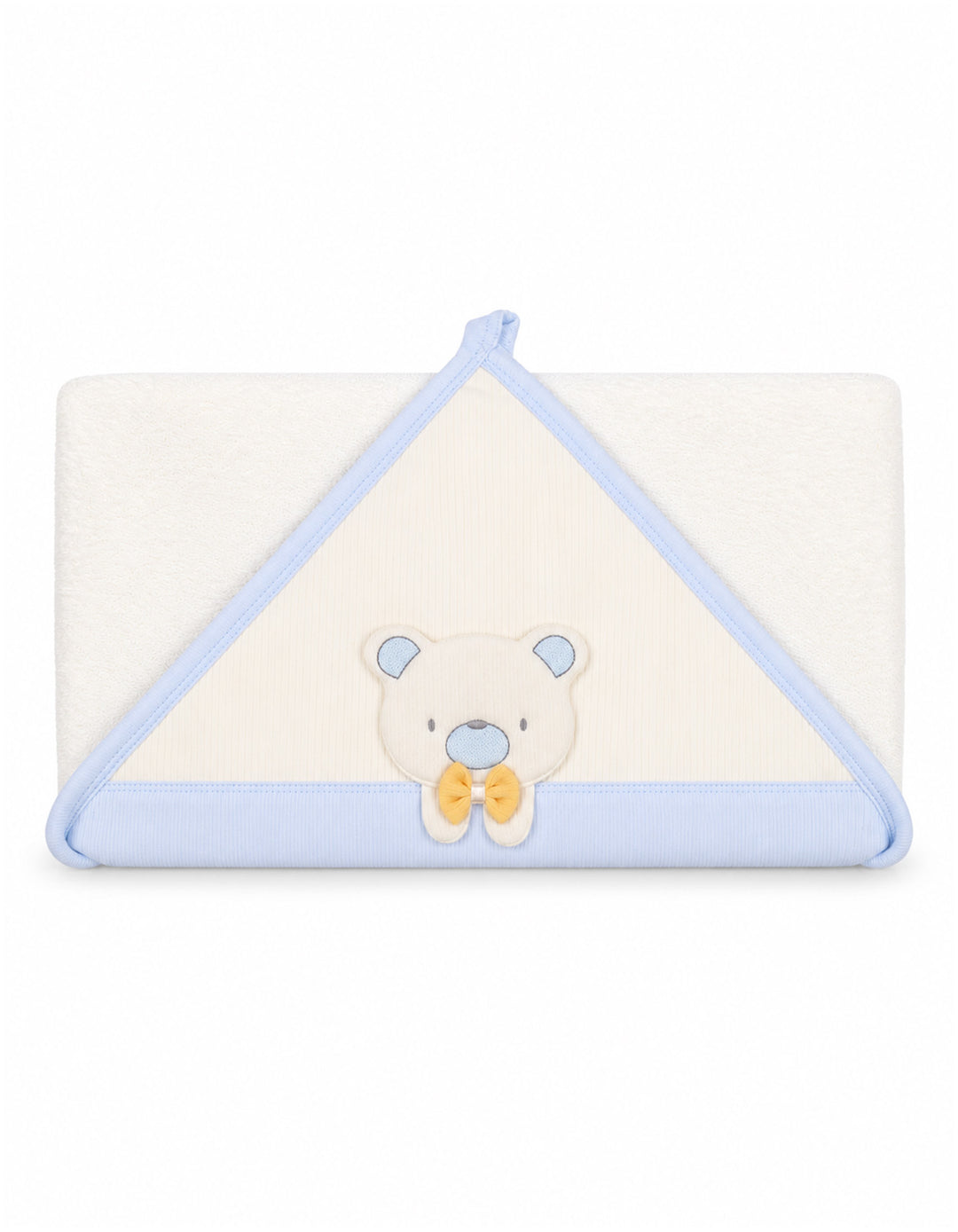 Baby Boy Bath Towel Hooded Bear Off White and Light Blue at Zubaidas Online Pakistan