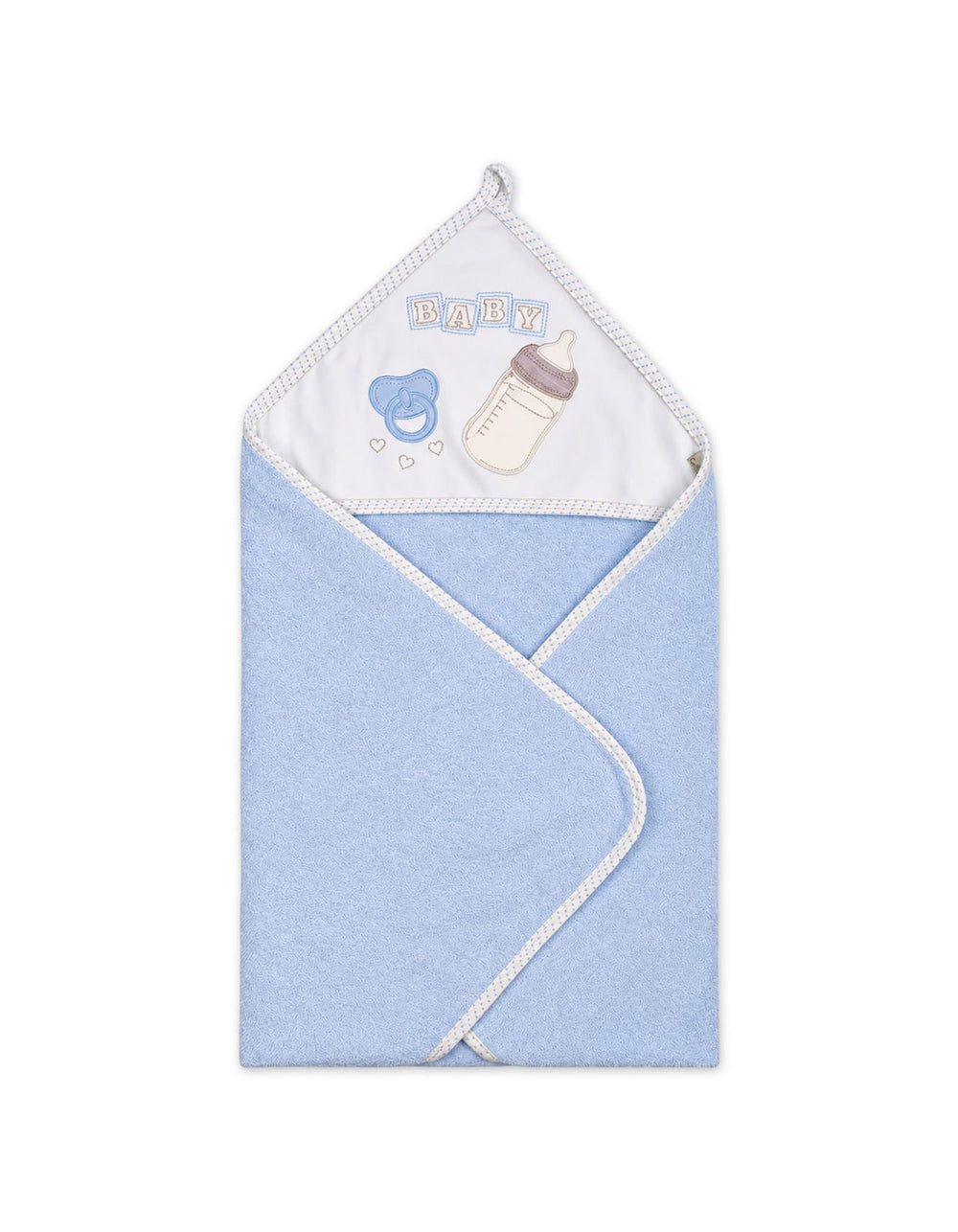 Baby Boy Bath Towel Hooded Blue and White at Zubaidas Official Pakistan