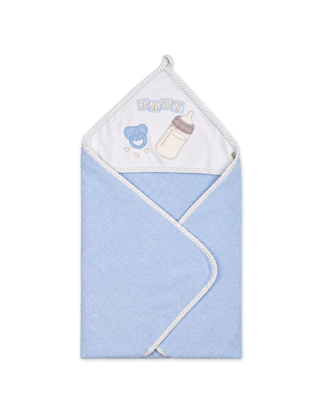 Baby Boy Bath Towel Hooded Blue and White at Zubaidas Official Pakistan