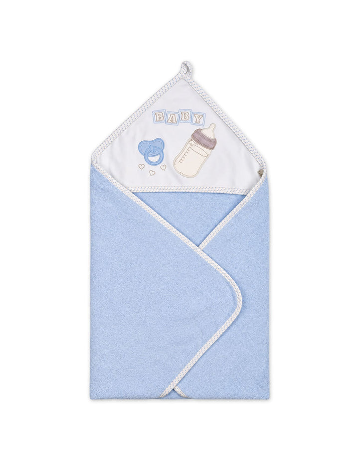 Baby Boy Bath Towel Hooded Blue and White at Zubaidas Official Pakistan