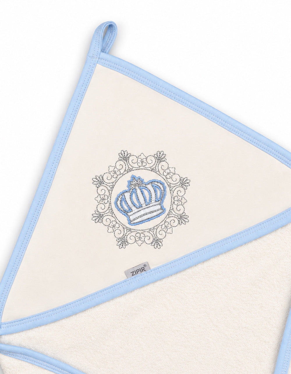 Baby Boy Bath Towel Hooded Crown White and Blue at Zubaidas Official Pakistan