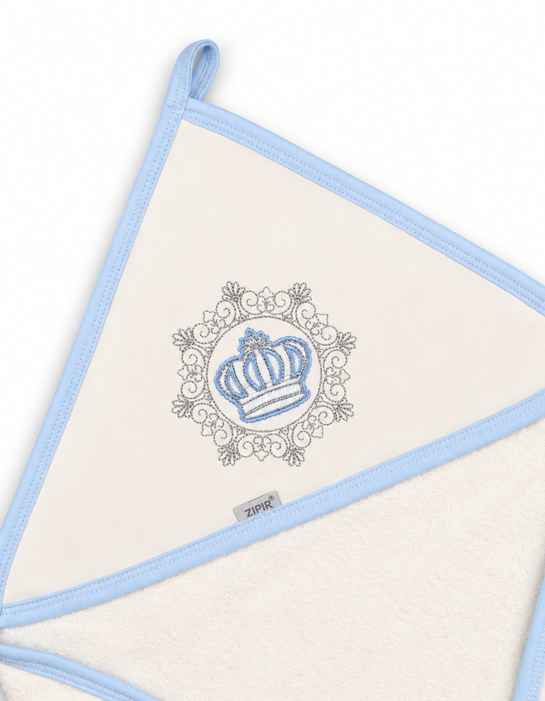 Baby Boy Bath Towel Hooded Crown White and Blue at Zubaidas Official Pakistan
