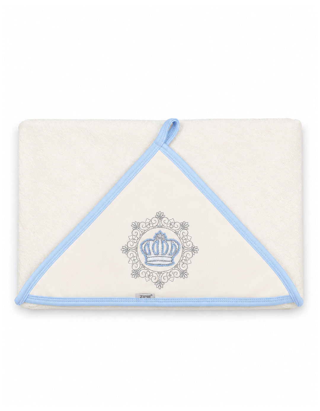 Baby Boy Bath Towel Hooded Crown White and Blue at Zubaidas Online Pakistan