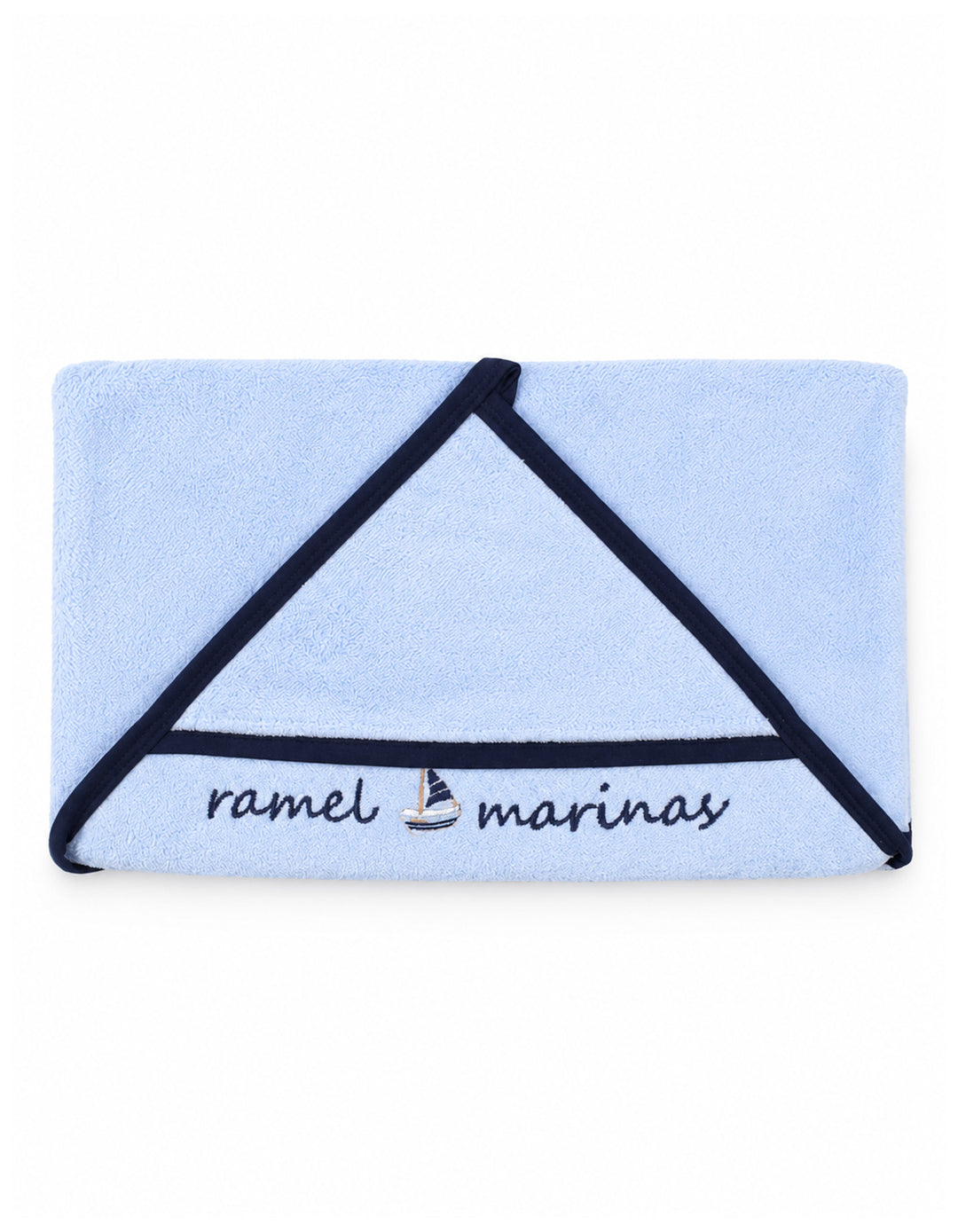 Baby Boy Bath Towel Hooded Sailboat Light Blue and Navy at Zubaidas Best Online Baby and Kids Store in Pakistan