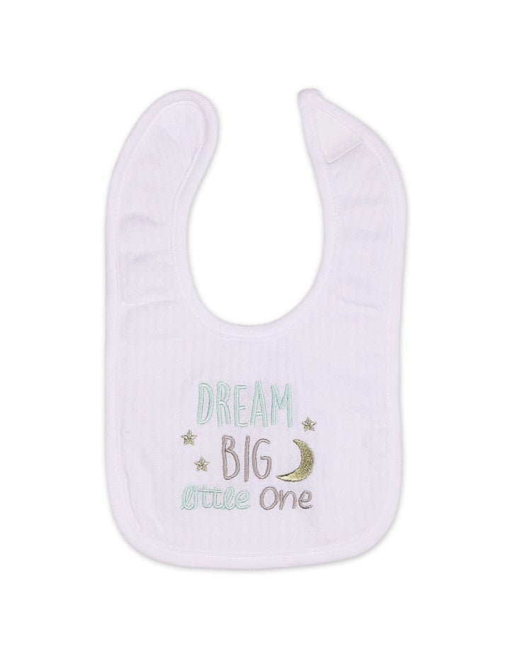 Baby Boy Bib Pack of 3 White with Blue and Gold Accents at Zubaidas Official Pakistan