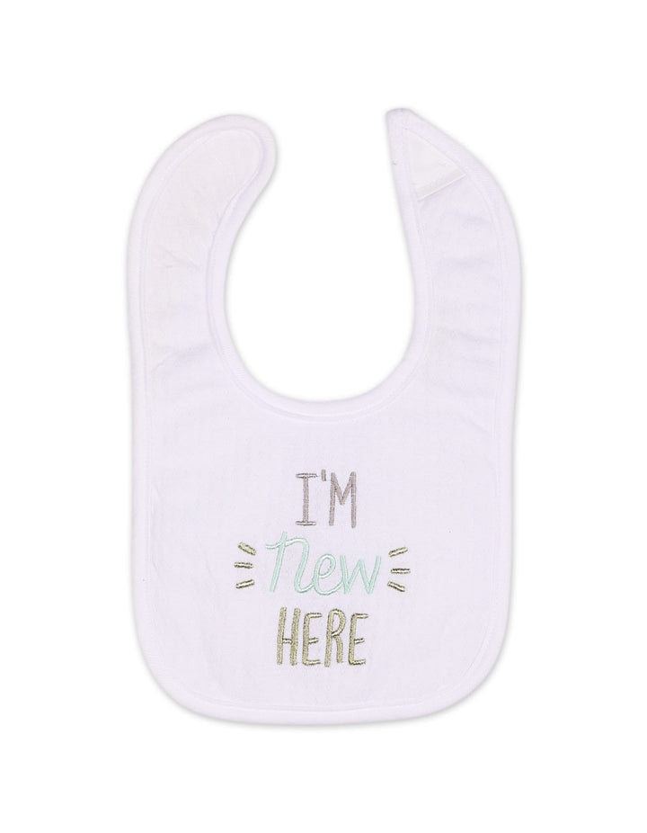 Baby Boy Bib Pack of 3 White with Blue and Gold Accents at Zubaidas Online Pakistan
