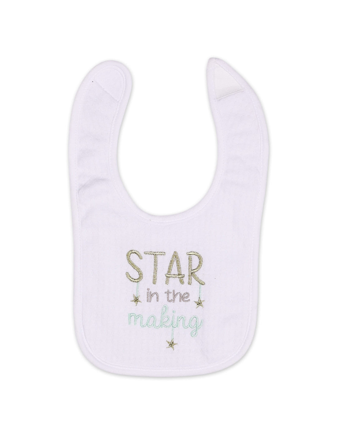 Baby Boy Bib Pack of 3 White with Blue and Gold Accents at Zubaidas Best Online Baby and Kids Store in Pakistan