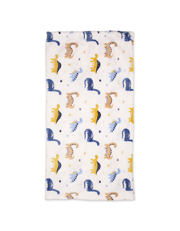 Baby Boy Blanket and Pillow Set Dinosaur White and Blue at Zubaidas Online Pakistan