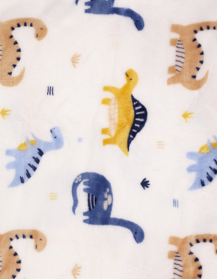 Baby Boy Blanket and Pillow Set Dinosaur White and Blue at Zubaidas Best Online Baby and Kids Store in Pakistan