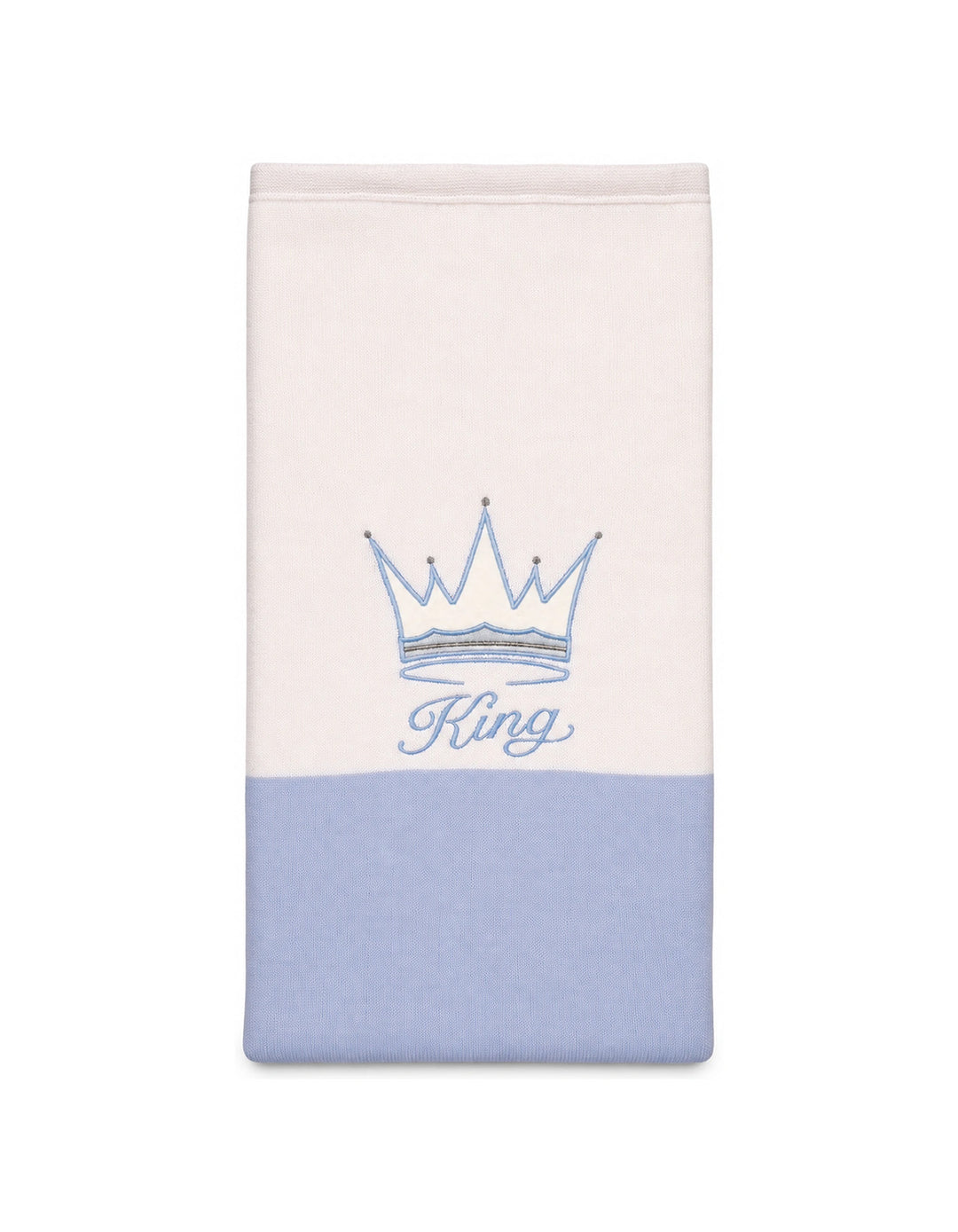 Baby Boy Blanket King White and Light Blue at Zubaidas