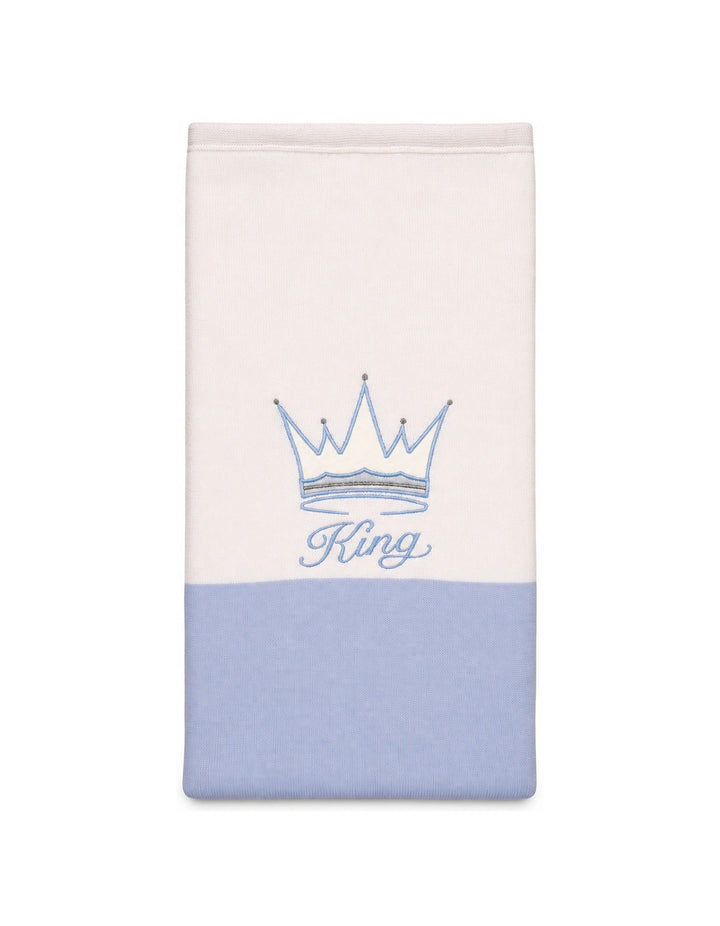 Baby Boy Blanket King White and Light Blue at Zubaidas