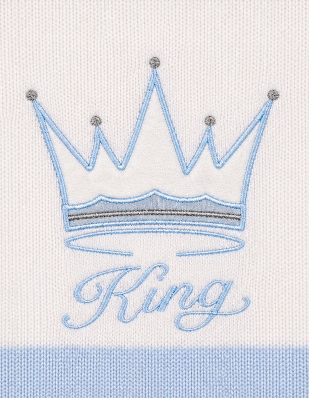 Baby Boy Blanket King White and Light Blue at Zubaidas Online Pakistan