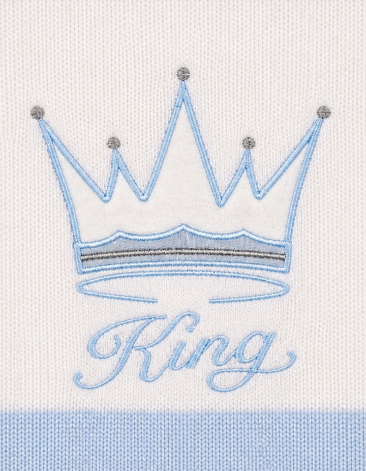 Baby Boy Blanket King White and Light Blue at Zubaidas Online Pakistan