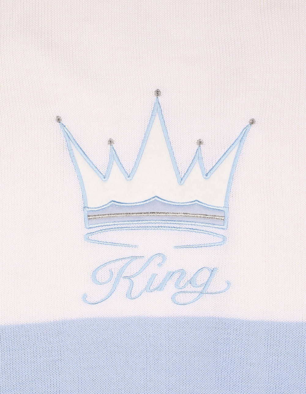 Baby Boy Blanket King White and Light Blue at Zubaidas Official Pakistan