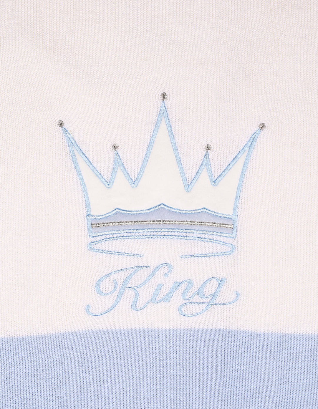 Baby Boy Blanket King White and Light Blue at Zubaidas Official Pakistan