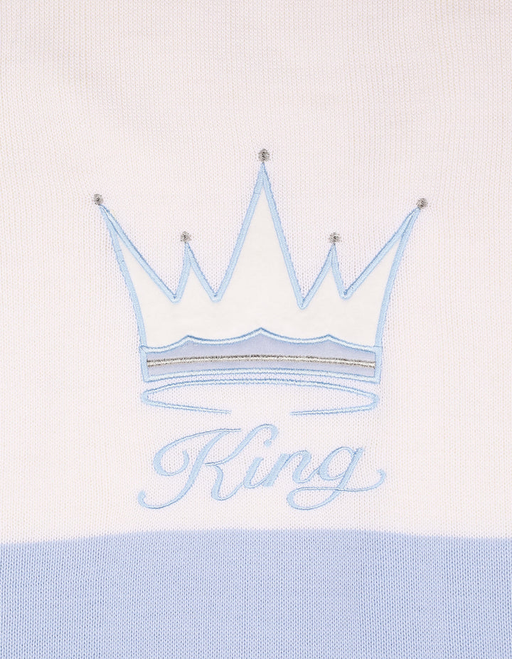 Baby Boy Blanket King White and Light Blue at Zubaidas Official Pakistan