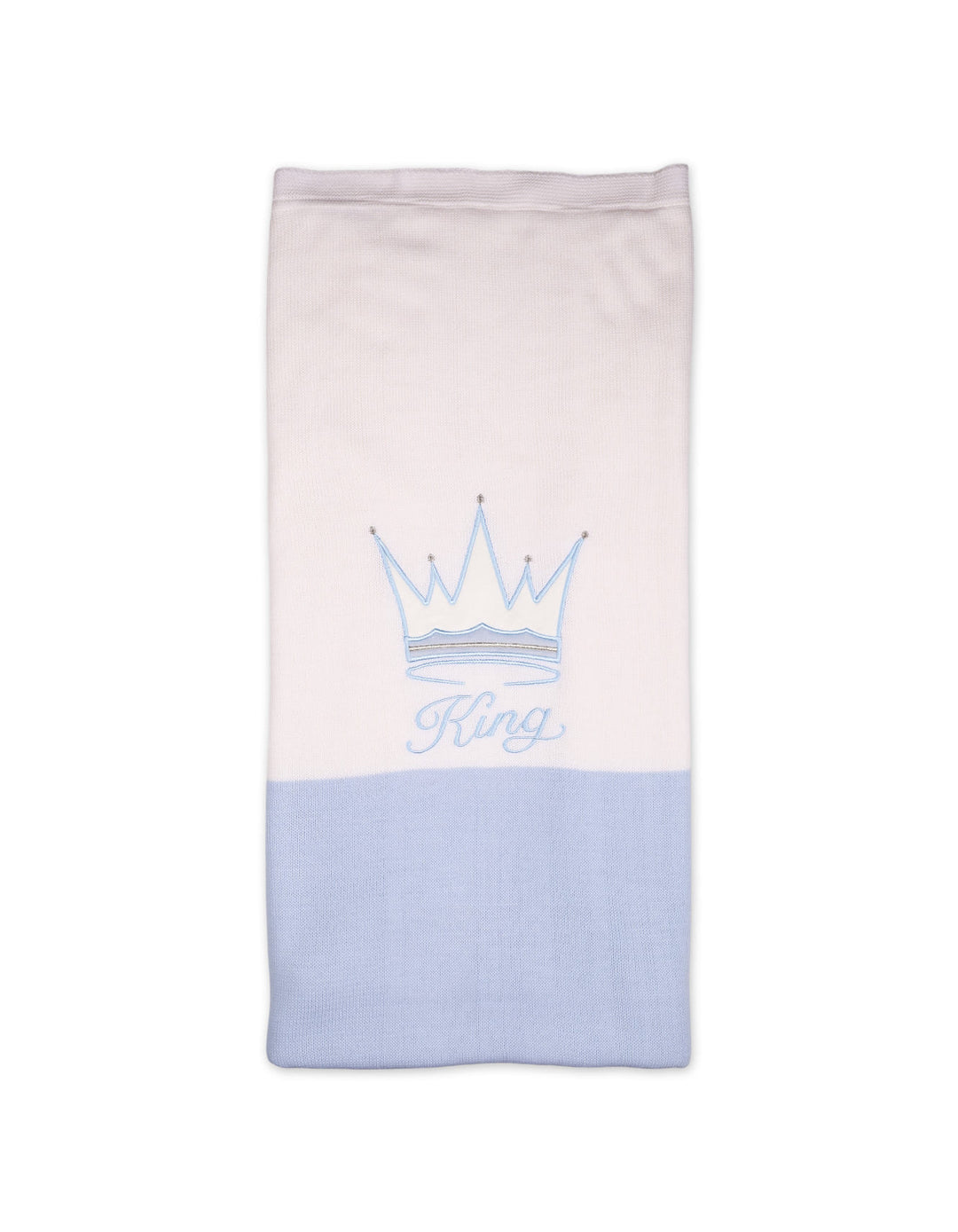 Baby Boy Blanket King White and Light Blue at Zubaidas