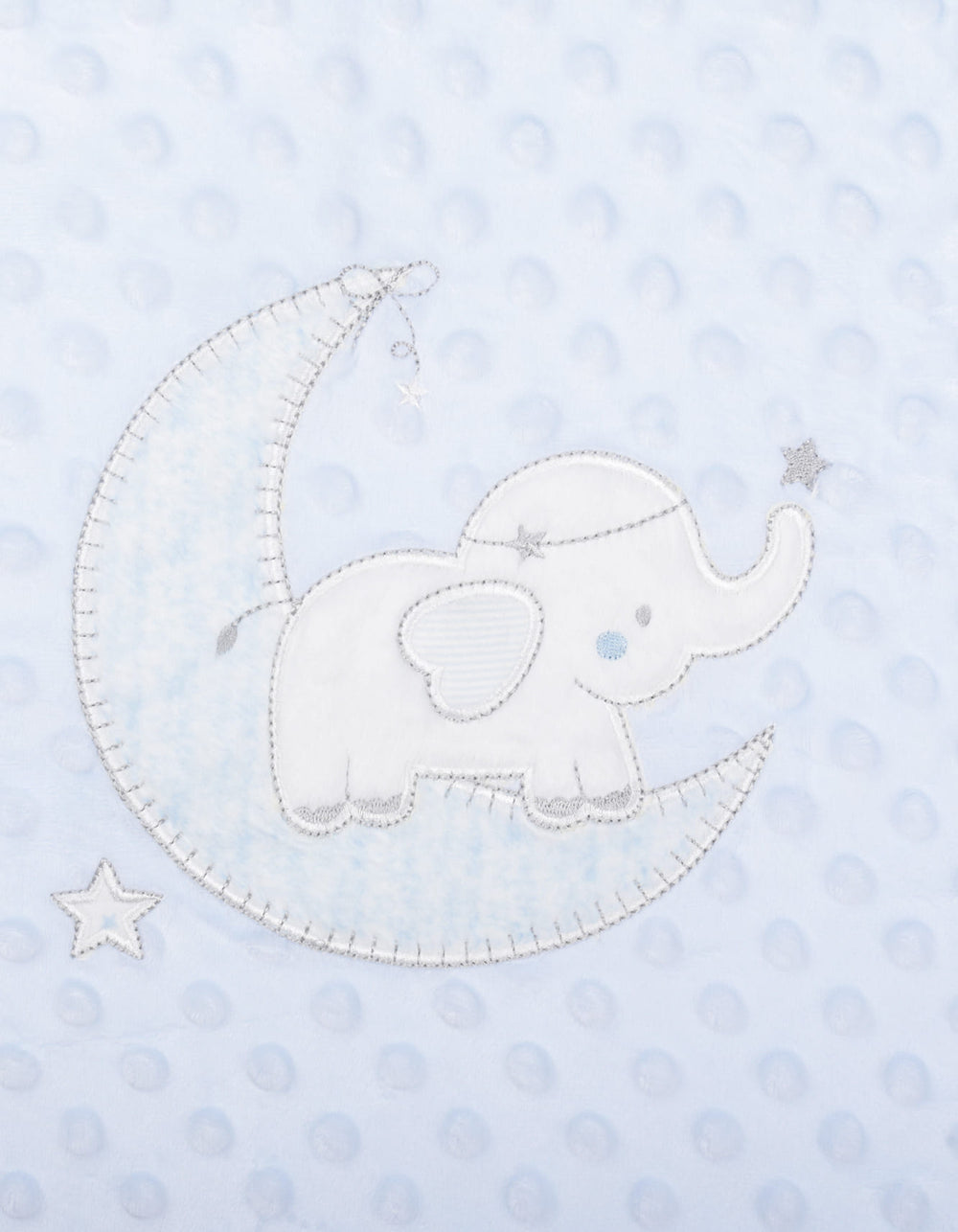 Baby Boy Blanket Minky Dots Starry Elephant and Moon Light Blue at Zubaidas Official Pakistan