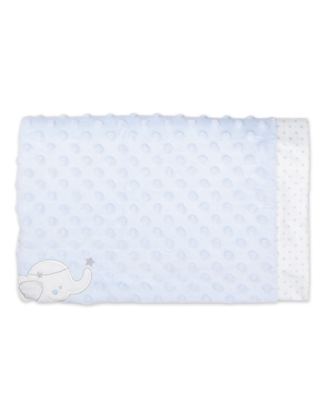 Baby Boy Blanket Minky Dots Starry Elephant and Moon Light Blue at Zubaidas Best Online Baby and Kids Store in Pakistan