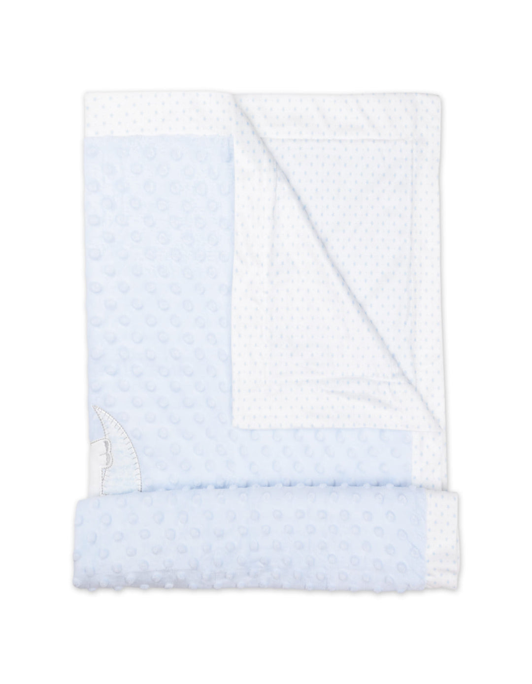 Baby Boy Blanket Minky Dots Starry Elephant and Moon Light Blue at Zubaidas