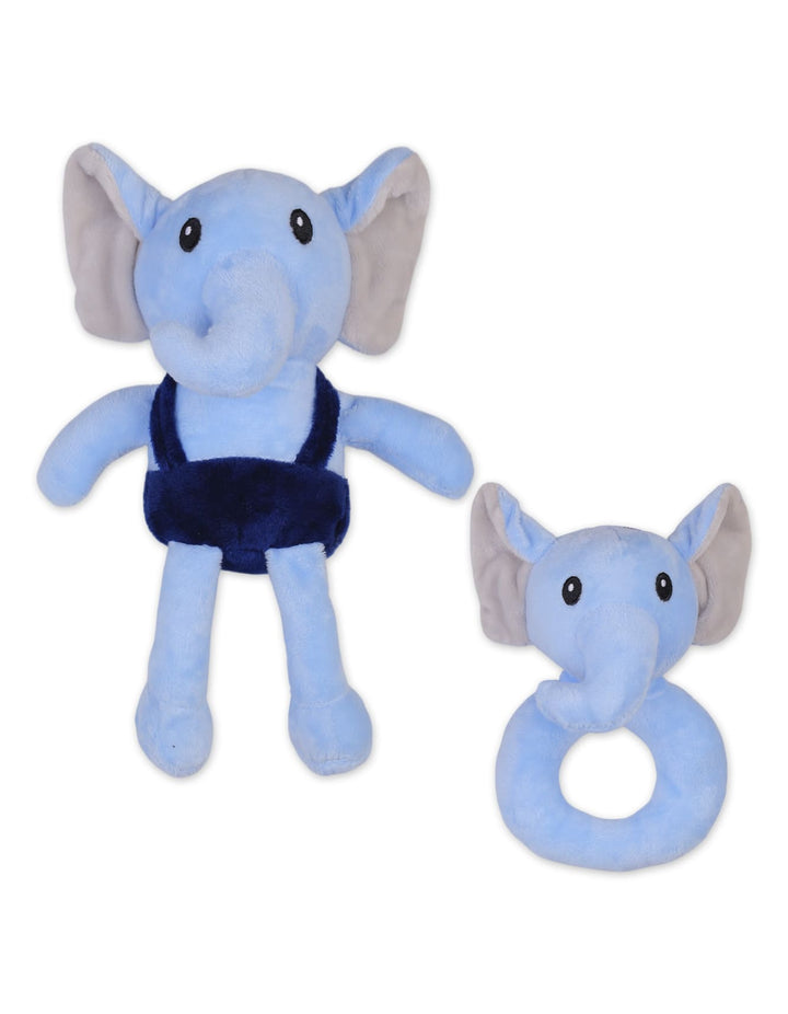Baby Boy Blanket Plush Rattle Toy Elephant Blue at Zubaidas