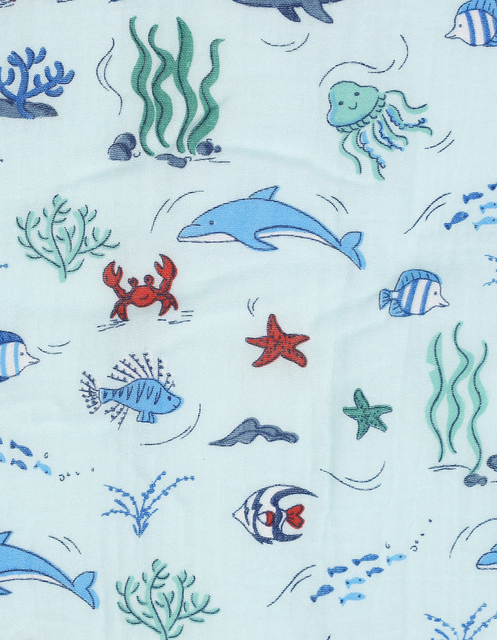 Baby Boy Blanket Sea Light Blue and Multicolor at Zubaidas Official Pakistan