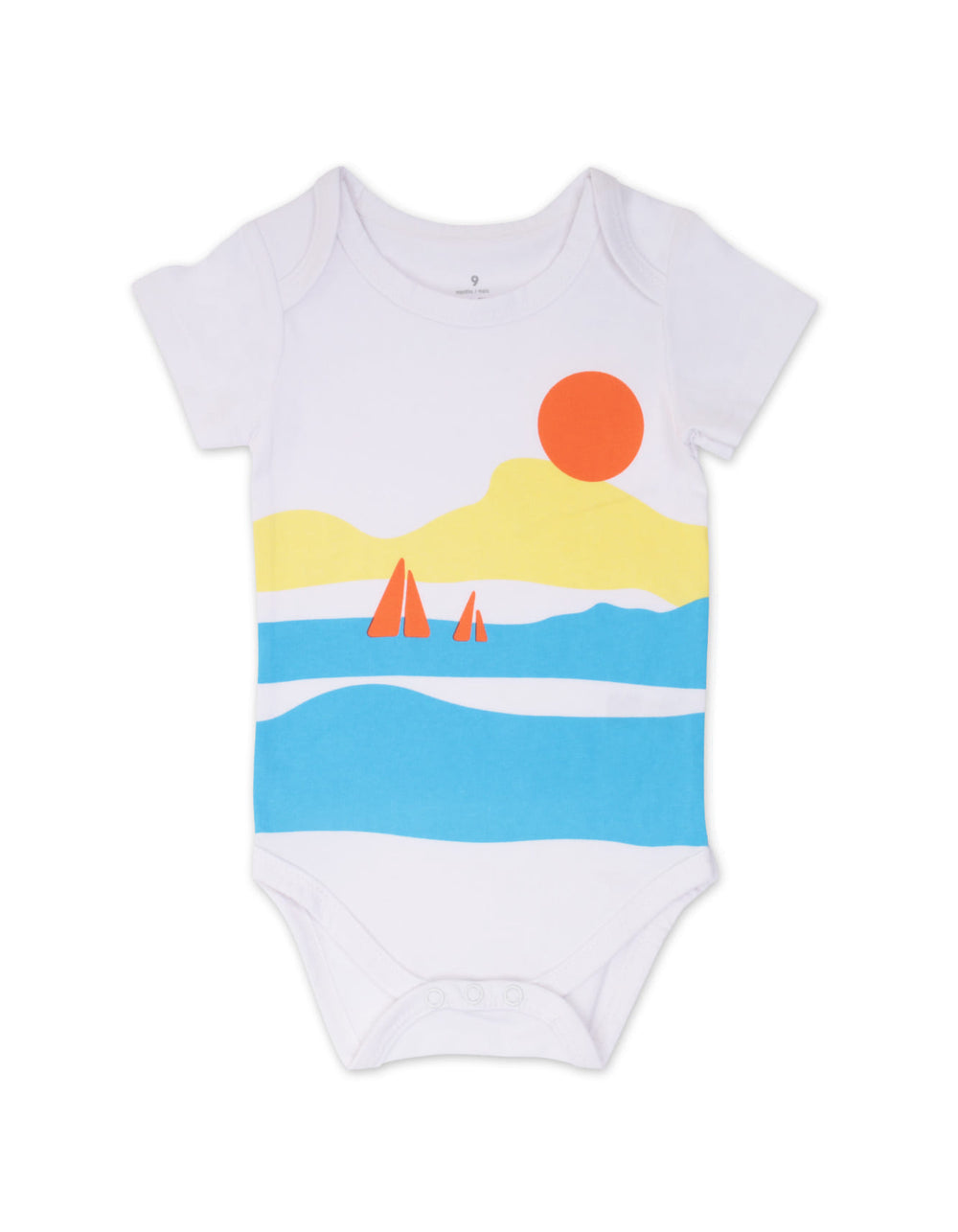 Baby Boy Bodysuit with Shorts 4 Pcs Set White and Yellow at Zubaidas Official Pakistan
