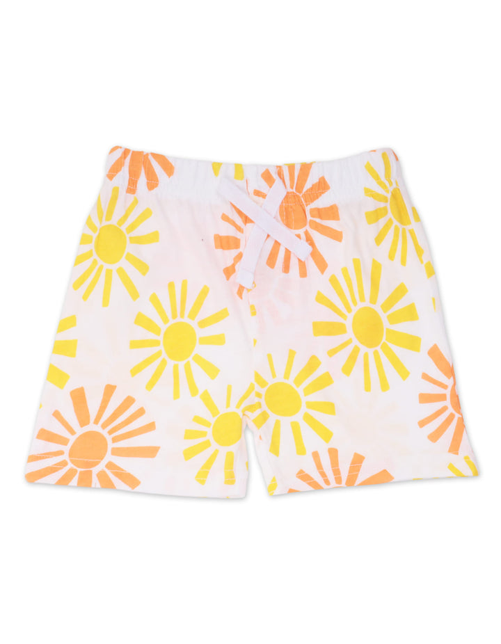 Baby Boy Bodysuit with Shorts 4 Pcs Set White and Yellow at Zubaidas Most Trusted Baby and Kids Store in Pakistan
