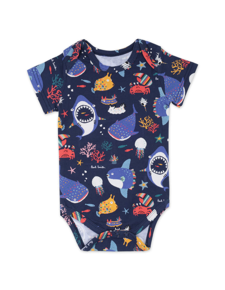 Baby Boy Bodysuit with Shorts 4 Pcs Suit Set Ocean at Zubaidas Official Pakistan