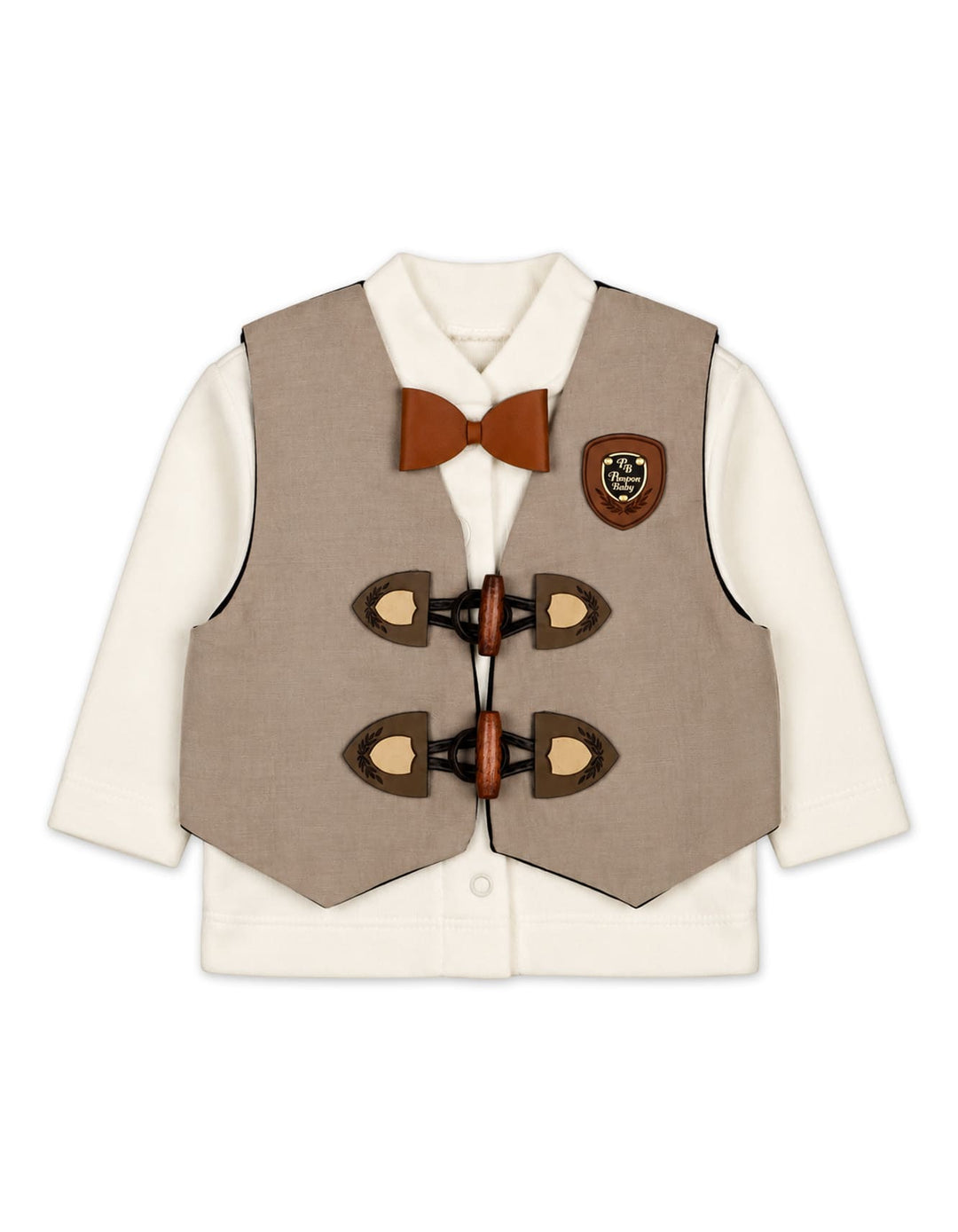 Baby Boy Clothing Gift Set 6 Pcs Beige and White at Zubaidas Official Pakistan
