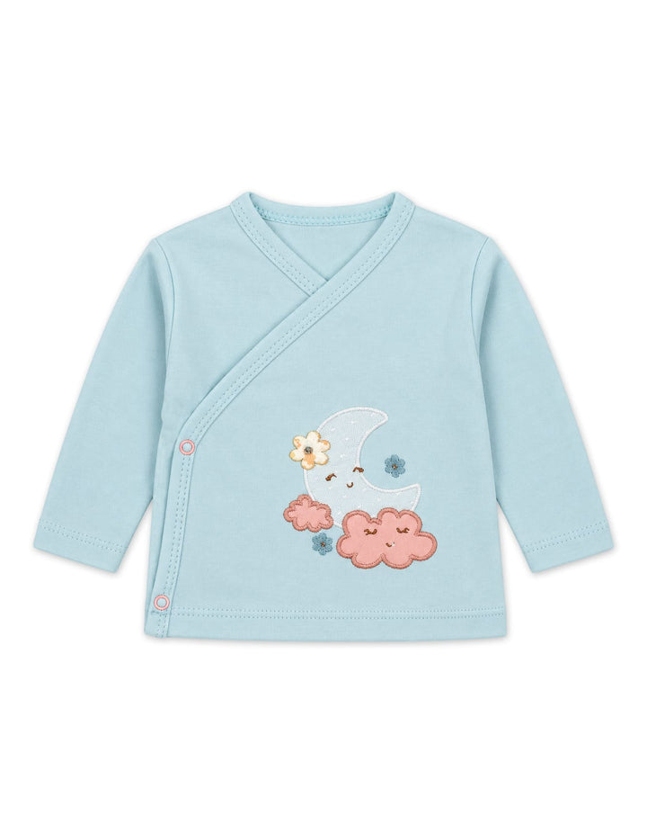 Baby Boy Gift Set 5 Pcs Moon and Clouds Light Blue and Floral at Zubaidas Official Pakistan