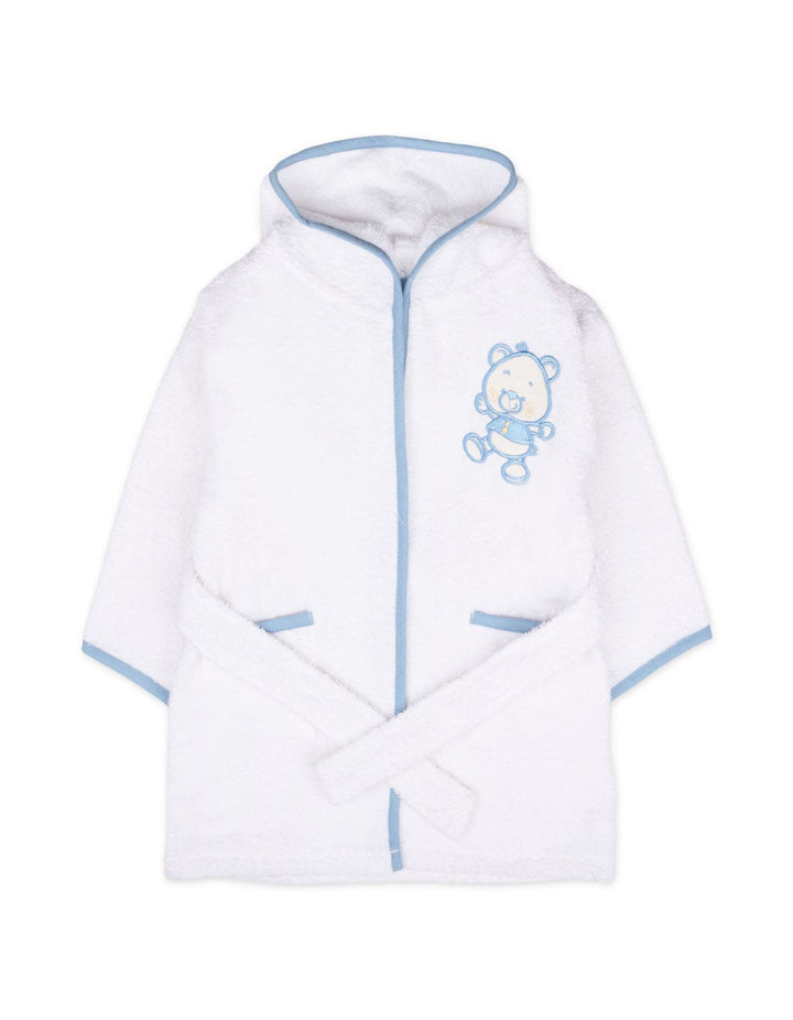 Baby Boy Hooded Bath Robe Teddy Bear Blue at Zubaidas
