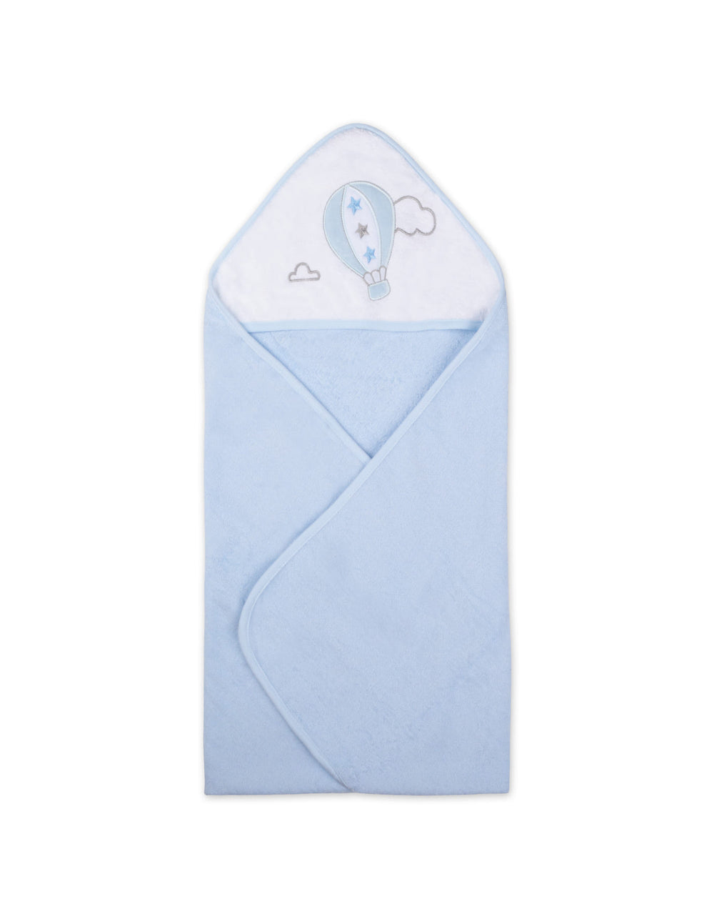 Baby Boy Hooded Bath Towel Pack of 2 Air Balloon Blue and White at Zubaidas Official Pakistan