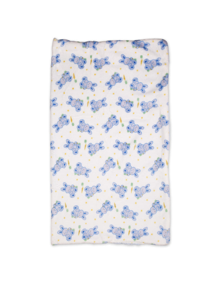 Baby Boy Hooded Swaddle Blanket Bunny White and Light Blue at Zubaidas Official Pakistan