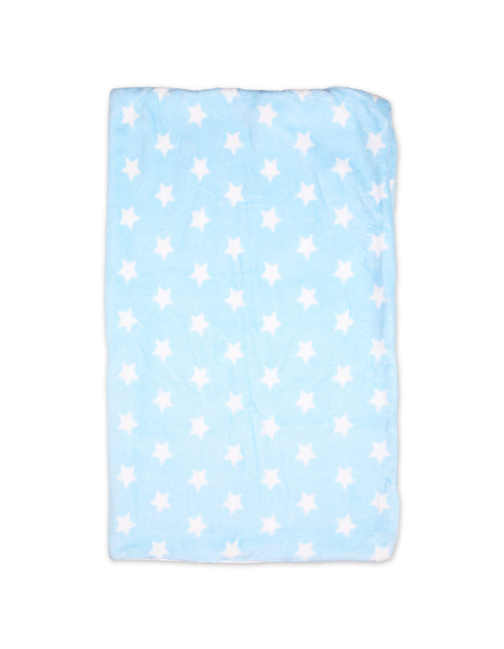 Baby Boy Hooded Swaddle Blanket Star Light Blue and White at Zubaidas Official Pakistan